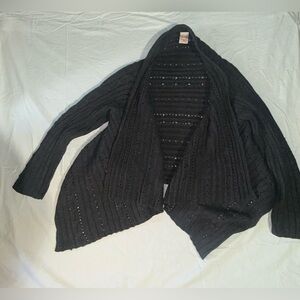 Faded Glory Women's Black Open-Front Cardigan